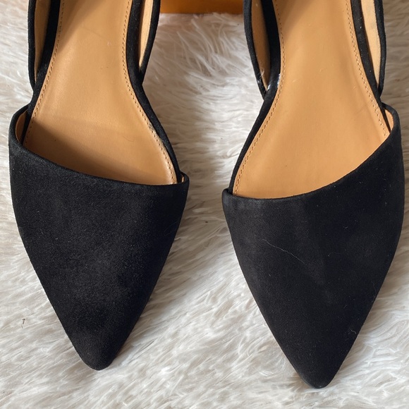 New women’s black suede Sz 10 d’orsay casual formal business loafers flat shoes - Picture 4 of 13